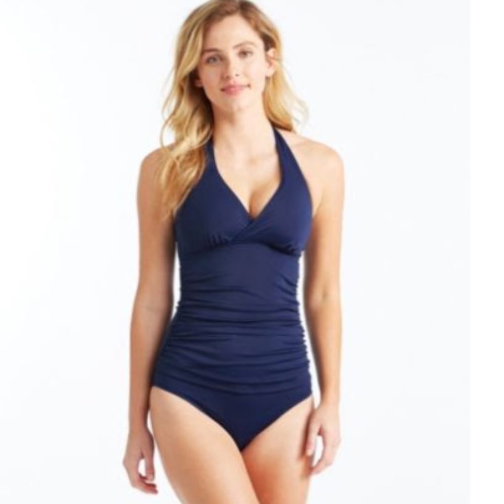 L.L.Bean Halter Tankini Top - Darkest Navy size 14